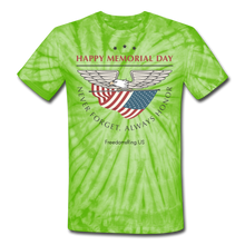 Load image into Gallery viewer, MEMORIAL DAY - Unisex Tie Dye T-Shirt - spider lime green