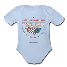 Load image into Gallery viewer, MEMORIAL DAY - Organic Short Sleeve Baby Bodysuit - sky