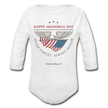 Load image into Gallery viewer, MEMORIAL DAY - Organic Long Sleeve Baby Bodysuit - white