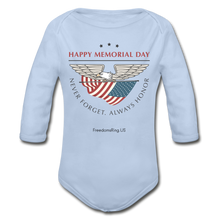 Load image into Gallery viewer, MEMORIAL DAY - Organic Long Sleeve Baby Bodysuit - sky