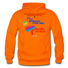 Load image into Gallery viewer, FREE SPEECH FOR ME, BUT NOT FOR THEE - Gildan Heavy Blend Adult Hoodie - orange