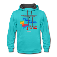 Load image into Gallery viewer, FREE SPEECH FOR ME, BUT NOT FOR THEE - Contrast Hoodie - scuba blue/asphalt