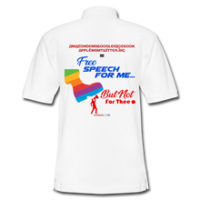 Load image into Gallery viewer, FREE SPEECH FOR ME, BUT NOT FOR THEE - Men's Pique Polo Shirt - white