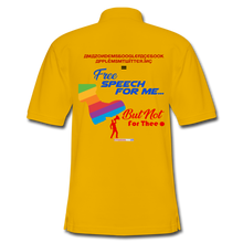 Load image into Gallery viewer, FREE SPEECH FOR ME, BUT NOT FOR THEE - Men's Pique Polo Shirt - Yellow