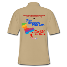 Load image into Gallery viewer, FREE SPEECH FOR ME, BUT NOT FOR THEE - Men's Pique Polo Shirt - beige