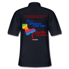 Load image into Gallery viewer, FREE SPEECH FOR ME, BUT NOT FOR THEE - Men's Pique Polo Shirt - midnight navy