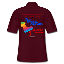 Load image into Gallery viewer, FREE SPEECH FOR ME, BUT NOT FOR THEE - Men's Pique Polo Shirt - burgundy