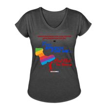 Load image into Gallery viewer, FREE SPEECH FOR ME, BUT NOT FOR THEE - Women's Tri-Blend V-Neck T-Shirt - deep heather