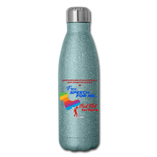 Load image into Gallery viewer, FREE SPEECH FOR ME, BUT NOT FOR THEE - Insulated Stainless Steel Water Bottle - turquoise glitter