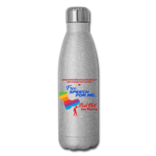 Load image into Gallery viewer, FREE SPEECH FOR ME, BUT NOT FOR THEE - Insulated Stainless Steel Water Bottle - silver glitter