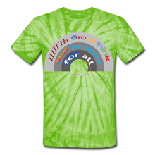 Load image into Gallery viewer, GROUPTHINK RAINBOW - Unisex Tie Dye T-Shirt - spider lime green