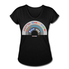 Load image into Gallery viewer, GROUPTHINK RAINBOW - Women's Tri-Blend V-Neck T-Shirt - black