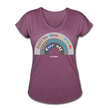 Load image into Gallery viewer, GROUPTHINK RAINBOW - Women's Tri-Blend V-Neck T-Shirt - heather plum