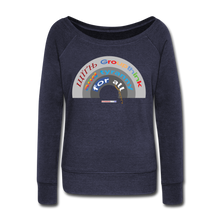 Load image into Gallery viewer, GROUPTHINK RAINBOW - Women's Wideneck Sweatshirt - melange navy