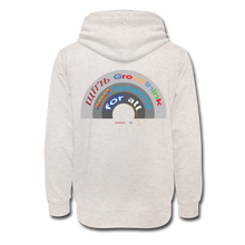 Load image into Gallery viewer, GROUPTHINK RAINBOW - Shawl Collar Hoodie - heather oatmeal
