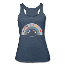 Load image into Gallery viewer, GROUPTHINK RAINBOW - Women’s Tri-Blend Racerback Tank - heather navy