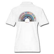 Load image into Gallery viewer, GROUPTHINK RAINBOW - Women's Pique Polo Shirt - white