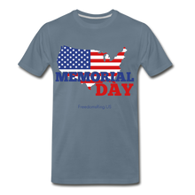 Load image into Gallery viewer, MEMORIAL DAY US FLAG - Men's Premium T-Shirt - steel blue
