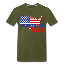 Load image into Gallery viewer, MEMORIAL DAY US FLAG - Men's Premium T-Shirt - olive green