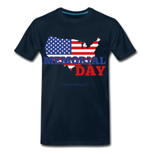 Load image into Gallery viewer, MEMORIAL DAY US FLAG - Men's Premium T-Shirt - deep navy