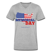 Load image into Gallery viewer, MEMORIAL DAY US FLAG - Men's V-Neck T-Shirt - heather gray