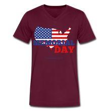Load image into Gallery viewer, MEMORIAL DAY US FLAG - Men's V-Neck T-Shirt - maroon