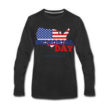 Load image into Gallery viewer, MEMORIAL DAY US FLAG - Men's Premium Long Sleeve T-Shirt - black