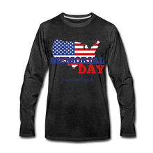 Load image into Gallery viewer, MEMORIAL DAY US FLAG - Men's Premium Long Sleeve T-Shirt - charcoal gray