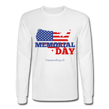 Load image into Gallery viewer, MEMORIAL DAY US FLAG - Men's Long Sleeve T-Shirt - white