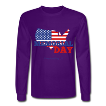 Load image into Gallery viewer, MEMORIAL DAY US FLAG - Men's Long Sleeve T-Shirt - purple