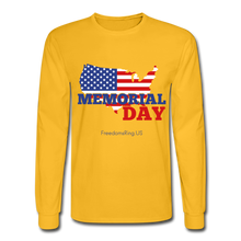 Load image into Gallery viewer, MEMORIAL DAY US FLAG - Men's Long Sleeve T-Shirt - gold