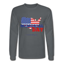 Load image into Gallery viewer, MEMORIAL DAY US FLAG - Men's Long Sleeve T-Shirt - charcoal