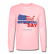 Load image into Gallery viewer, MEMORIAL DAY US FLAG - Men's Long Sleeve T-Shirt - pink