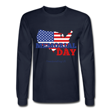 Load image into Gallery viewer, MEMORIAL DAY US FLAG - Men's Long Sleeve T-Shirt - navy