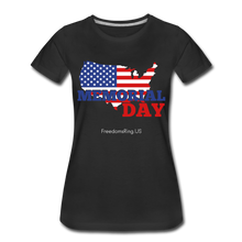 Load image into Gallery viewer, MEMORIAL DAY US FLAG - Women’s Premium T-Shirt - black