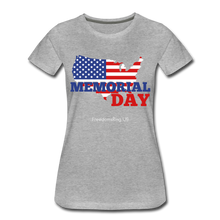 Load image into Gallery viewer, MEMORIAL DAY US FLAG - Women’s Premium T-Shirt - heather gray
