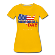 Load image into Gallery viewer, MEMORIAL DAY US FLAG - Women’s Premium T-Shirt - sun yellow