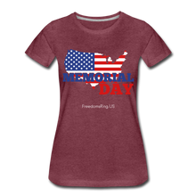 Load image into Gallery viewer, MEMORIAL DAY US FLAG - Women’s Premium T-Shirt - heather burgundy