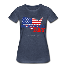 Load image into Gallery viewer, MEMORIAL DAY US FLAG - Women’s Premium T-Shirt - heather blue