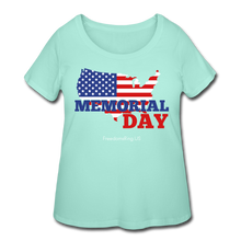 Load image into Gallery viewer, MEMORIAL DAY US FLAG - Women’s Curvy T-Shirt - mint
