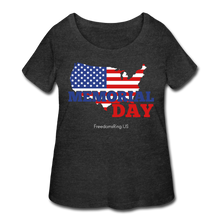 Load image into Gallery viewer, MEMORIAL DAY US FLAG - Women’s Curvy T-Shirt - deep heather