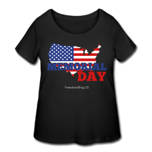 Load image into Gallery viewer, MEMORIAL DAY US FLAG - Women’s Curvy T-Shirt - black