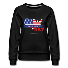 Load image into Gallery viewer, MEMORIAL DAY US FLAG - Women’s Premium Sweatshirt - black