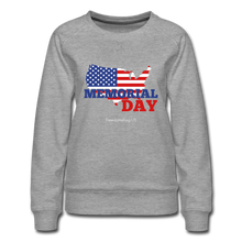 Load image into Gallery viewer, MEMORIAL DAY US FLAG - Women’s Premium Sweatshirt - heather gray