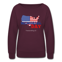Load image into Gallery viewer, MEMORIAL DAY US FLAG - Women’s Crewneck Sweatshirt - plum
