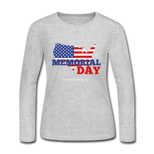 Load image into Gallery viewer, MEMORIAL DAY US FLAG - Women's Long Sleeve Jersey T-Shirt - gray