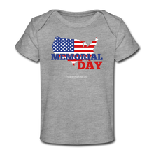 Load image into Gallery viewer, MEMORIAL DAY US FLAG - Organic Baby T-Shirt - heather gray