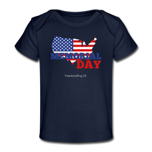 Load image into Gallery viewer, MEMORIAL DAY US FLAG - Organic Baby T-Shirt - dark navy