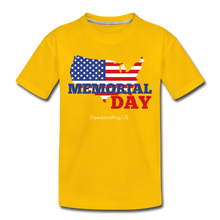 Load image into Gallery viewer, MEMORIAL DAY US FLAG - Toddler Premium T-Shirt - sun yellow