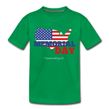 Load image into Gallery viewer, MEMORIAL DAY US FLAG - Toddler Premium T-Shirt - kelly green